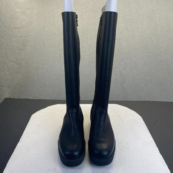 Arche Ln Knee High Black Leather Zip Up Size 39 Womens Outdoor Riding Boots - Picture 3 of 11